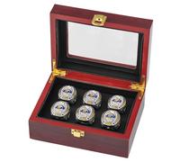 Huadafun 2021 Championship Ring Set with Display Box Rams 6 Players American Football Ring Rugby Souvenir Best Gift For Boys Men Alumni Friends Fans