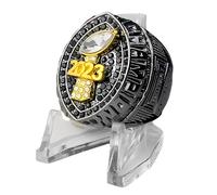 Huadafun 2023 Fantasy Football Championship Ring - Heavy Black-Tone Plated FFL League Winner Ring, Ideal Fantasy League Collection & Fan Gift,9#