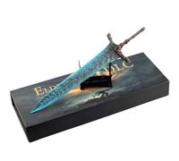 Huadafun Elden Ring Dark Moon Greatsword Straight Sword Model with Display Stand Full Metal 11.8in Action Figures Toys Collection Gifts Office Deskop Decoration Ornaments