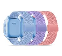Huadea 20mm Magnetic Braided Compatible with Gizmo Watch Band Adventrue 3 3 2 1/Gabb 3e 3 2 1/SyncUP Kids Watch 2 1/Cosmo JrTrack 5, 3 Pack Stretchy Nylon Strap for Small Wrist Girls Boys