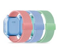 Huadea 20mm Magnetic Braided Compatible with Gizmo Watch Band Adventrue 3 3 2 1/Gabb 3e 3 2 1/SyncUP Kids Watch 2 1/Cosmo JrTrack 5, 3 Pack Stretchy Nylon Strap for Small Wrist Girls Boys