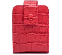 HuaDmaing Lipstick Case Red Portable Leather Cosmetic Bag Travel Lipstick Holder with Mirror for Storeing Lipstick, Lip Glaze, Powder