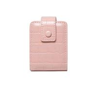 HuaDmaing Premium Leather Lipstick Organizer Case with Mirror - Portable Travel Makeup Bag for Lipstick & Lip Gloss (Holds 6-8 Tubes), Pink