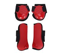 HuadZhylyx Horse Support Boots, Horse Leg Protection Wrap with Thick Cushion Pad, Elastic Breathable Neoprene Lining and PU Shell for Jumping Training and Daily Riding (A set of XL)
