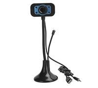 HuadZhylyx USB Video Webcam with External Microphone, Drive - Free Plug and Play Camera, Manual Focus Adjustment and 4 LED Lights for PC Laptop Desktop, Compatible with Zoom Skype