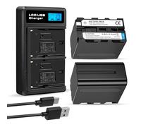 HUAENG - 2 Pack 8800mAh Replacement Battery for Sony NP-F970 and USB Charger for Sony NP-F960 NP-F950 NP-F930 NP-F550 NP-F570 NP-F750, for Handheld Cameras, Field Monitor, Video Light
