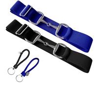 Huaerle 1.5 inch Elastic Equestrian Belt with Bit Buckle and Leather Key Strap