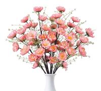 HUAESIN 10 Pcs Pink Artificial Flowers 65cm Silk Daisy Flowers Long Stem Fake Daisy Flower Realistic Faux Spring Summer Flower for Vase Wedding Home Garden Grave Table Decor Indoor and Outdoor
