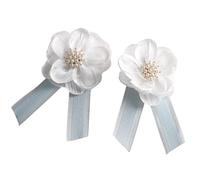 huafan luxkazya Light Blue Headbands for Women Girl Lolita Headdress Maid Anime Cosplay Headwear Cute Hair Band Hair Accessory (Flower Clip, Light Blue)