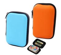 HUAfengLan 2Pcs UNO Card Case - Portable Waterproof & Shockproof EVA Storage Box for UNO Cards, Playing Card Holder, Travel Game Organizer for Small Accessories (Blue, Orange)