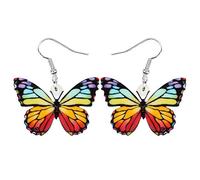 HUAGEO Acrylic Cute Orange Monarch Butterfly Earrings Spring Summer Insects Dangle Novelty Jewellery For Women Butterfly Lovers Charms Gifts (Multi)