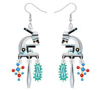 HUAGEO Acrylic Laboratory Glass Containers Microscopy Earrings Science Experimental Instruments Dangle Novelty Jewellery For Women Scientist Charms Gifts (White)