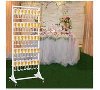 HUAGHEE Champagne Wall Holder for Party Holder Up to 80 Cups, 5 Layer Movable Champagne Flute Holder Display, Metal Champagne Wall Stand, Drink Wall for Wedding, Bar Decor