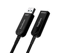 huaham Fiber Optic USB 3.1 Extension Cable 15m, Active Optical USB A Male to USB A Female Cable, High Speed 10Gbps Compatible with Laptop, TV, VR Headset, Data Recorder