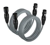 huaham XLR Cable 2Pack 3m, Microphone Cable Nylon Braided XLR Male to Female Balanced 3 PIN Microphone Cable Compatible with Mixer, Recording Studio, Speaker Systems and More…
