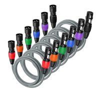 huaham XLR Cable 6Pack 16.4ft, Microphone Cable Nylon Braided XLR Male to Female Balanced 3 PIN Microphone Cable Compatible with Mixer, Recording Studio, Speaker Systems and More