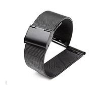 HUAHAP Milanese Watchband 12mm 14mm 16mm 18mm 20mm 22mm 24mm Universal Stainless Steel Metal Watch Band Strap Bracelet for all kinds of watches (Band Color : Black, Band Width : 12mm)