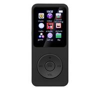 HUAHAP Mini MP3 Player,with headphones SD Card Slot Support Up 128GB 1.8 Inches Screen FM Radio Game Multifunction Potable Player (Color : Black)
