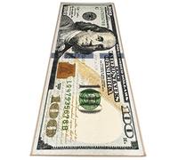 HUAHOO Money Area Rug 100 Dollar Bill Runner for Living Room, Kitchen, Laundry, Bedroom and Bathroom Mat (18" x 43")