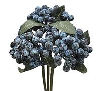 HUAHUASHIJIE 3 Stems Blue Artificial Berries Christmas wreath making Flower Arrangements, Christmas tree holiday party Home Decoration