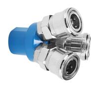 Huairdum 1/4 Inch Pneumatic Quick Fitting, Metal Air Compressor Connector with Precise Threads, Air Hose Connector for Pneumatic Devices Connection (Round 3 Way)