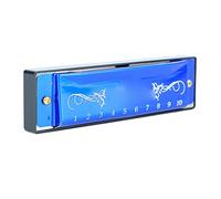 Huairdum 10 Hole Harmonica, Top C Key Professional Standard Mouth Organ, Blues Harp with Case, Ideal for Kid Beginner, Stage Classroom & Outings (Blue)