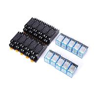 Huairdum 10Pcs 8 Pin Relay Base Set, LY2NJ DC 24V Electronic Component, High Operating Frequency Relay Base with Safety Protection, Ideal for Long Service Life Applications