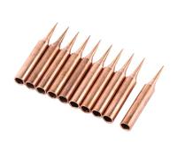 Huairdum 10Pcs Pure Copper Soldering Iron Tips, Super Low Temperature Solder Tips for Crafted Workmanship and Narrow Space, with Easy to Tin Diamagnetic Design, Fits 936 937