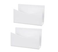 Huairdum 2 Pack Acrylic Mail Organizer, Letter Holder, Small Desk File Storage Holder, Ideal for Letter, Bill & Mail Sorter Countertop (White)