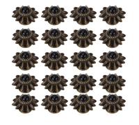 Huairdum 20 Sets Daisy Decorative Conchos, Metal Buckles, Screwback Buttons with Vintage Turquoise, Ideal for Leather Saddles, Hats, Belts & Purses (Black)