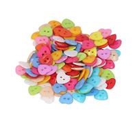 Huairdum 200 Pcs Heart Shaped Buttons, Colorful Unique Design Decorative Sewing Buttons, Stylish Patterns with Durable Material, Ideal for DIY Craft, Fabric, Garment & Coat Shirt