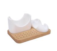 Huairdum 24 Holes Nail Drill Bit Holder, Organizer, Solid Wood & Soft Silicone Storage Box, Ideal for Nail Drill Machine & Grinding Pen (Holder)
