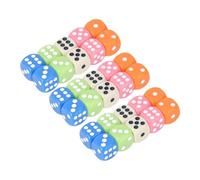 Huairdum 30 Pieces 6 Sided Dice Set, High Strength Plastic Dice, Wear Proof Scratch with 5 Colors, Black Pouch Set, Ideal for Board Games & Math Learning