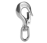 Huairdum 304 Stainless Steel Lifting Hook, Swivels Eye Safety Hook for Engineering Cranes, with 360 Degree Rotation, Ideal for Port Railway Loading Land Transportation (150KG)