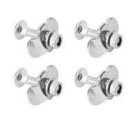 Huairdum 4Pcs L Track Threaded Screw Double Stud Fitting Set Heavy Duty Threaded Double Stud Lug Fitting Tie Down for Truck Bed, Trailer, Cargo Control, Pickup, RV & ATV, Metal