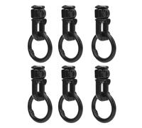 Huairdum 6 Pcs L Track Double Stud Fitting with O Ring, Alloy Steel 5000lbs Breaking Strength Tie Down Fitting for Trailers RVs ATVs Pickups, L Track with High Durability, Ideal
