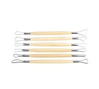Huairdum 6Pcs Double Ended Carving Tools Set, Wooden Handle Wax Clay Sculpting with Multifunctional Craft Kit, Ideal for Ceramics & Jewelry Design