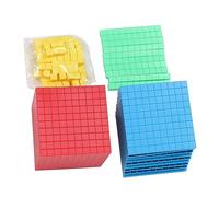 Huairdum Base Ten Blocks, Math Manipulatives Counting Cubes Place Value Blocks for Kids Math Learning Hands On Teaching Tools with Plastic Base, Classroom Set for Home School
