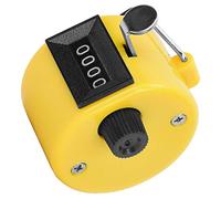 Huairdum BERM Hand Tally Counter, 4-Digits Handheld Counting Tool with Hook, Sports Equipment Counter, Ideal for Sports Gear & Accessories, Counting Range 0-9999 (Yellow)