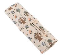 Huairdum Canvas Roll Up Pencil Bag, Folding Design Large Capacity Storage Pouch for Art Students, with Organized Pockets to Protect Pens from Damage