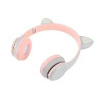 Huairdum Cat Ear Bluetooth Headset, Wireless Retractable Adjustable Headband Headset, Noise Cancelling Gaming Headphones with 5.0 Bluetooth, LED Color Lights & 40mm Driver, Ideal for