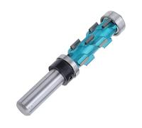 Huairdum Flush Trim Router Bit, Template Pattern Bit, Carbide Edger Bits with Double Bearing & Nano Coating, 1/2 Inch Shank, 3/4 Inch Cutting Diameter, 1-11/16in Cutting Length, for