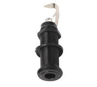 Huairdum Guitar End Pin Connector, Metal 6.35mm Output Socket, Threaded Body Jack with Secure Connection, Ideal for Electric Bass Guitar (GT208 Black)