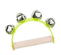 Huairdum Handle Bells Toy, Wooden Ergonomic Musical Bell, Bright Colors Auditory Skills Bell with Hand Eye Coordination Design, Ideal for Kids Early Education (Green)