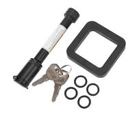 Huairdum Keyed Trailer Hitch Receiver Lock, Locking Pin 5/8in Diameter Black Solid Steel with 2 Tubular Keys, Silencer Pad for Most 2in Hitch Receivers