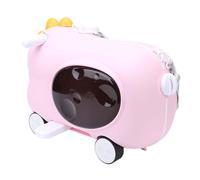 Huairdum Lightweight Kids Ride on Suitcase, 90 Degree Foldable Pedal Kids Luggage, Impact Resistant Travel Trunk with Rounded Edges & Reinforced Plastic, Ideal for Boys & Girls (Pink)