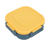 Huairdum Lunch Container, Smart Multi Compartment Proof Box, Microwave Safe Compact Lunch Box with Secure Lid, Ideal for Students Professionals & Art Supplies (Blue and Yellow)