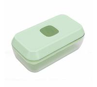 Huairdum Press Type Ice Maker, Stackable Ice Cube Tray with Lid, Food Grade Tray with Easy Release Push Key & Storage Bin, Ideal for Freezer, Chilling Cocktail, Whiskey & Coffee (S Green)