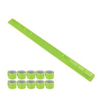 Huairdum Reflective Arm Band, High Elastic Silicon Steel Slap Bracelet, Reflective Material for Clothing Sports Riding, 10 Pack (Green)