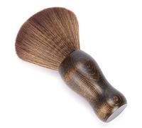 Huairdum Soft Makeup Brush Neck Hair Cleaning Brush, Hair Grooming Shaving Sweeping Tool, Durable Firm Wooden Handle Skin Friendly for Stylists Barbers, Ideal for Brown